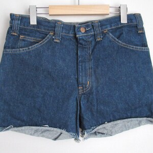 70s Vintage GWG Womens High Rise Jean Denim Shorts w/ Talon Zipper Indigo Blue W32&quot; Made in Canada