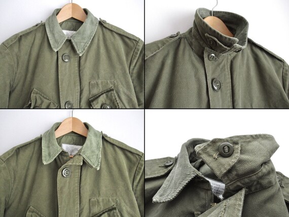90s Vintage Canadian Army Mens MK II Combat Coat W/ Corduroy 
