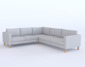 Housse de canapé Karlstad, housse sur mesure s’adapte à IKEA Karlstad 2 + 3 / 3 + 2 Canapé d’angle ou chaise supplémentaire, velours de coton ou tissu en faux cuir