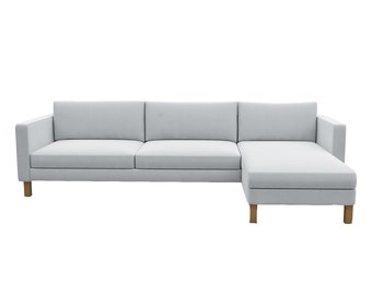 Whole Set Karlstad 3 Seat Sofa with chaise cover, Custom Made Cover Fits IKEA KarlstadThree Seat Sofa Cover with Chaise Replace Cover