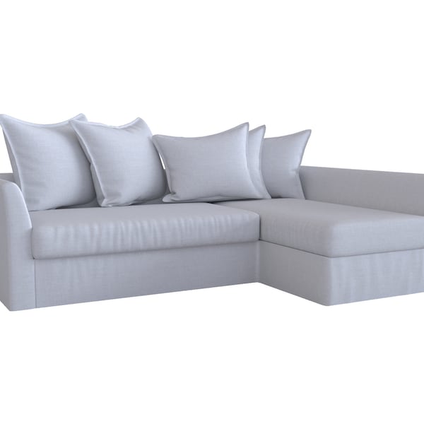 Conjunto completo de funda para sofá cama esquinero Holmsund y funda para cama.
