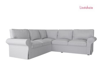 Housse de canapé d’angle Uppland entière, housse sur mesure s’adapte à IKEA Uppland 2 + 2 Canapé sectionnel, Housse de canapé d’angle 4 places, coton, velours
