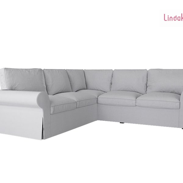 Whole Set Ektorp Corner Sofa Cover, Custom Made Cover Fits IKEA Ektorp 2+2 Sectional Sofa, 4 seat Corner Sofa Cover, cotton, velvet