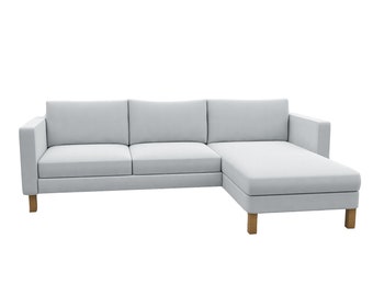 Whole Set Karlstad 2 Seat Sofa with chaise cover, Custom Made Cover Fits IKEA Karlstad Two Seat Sofa Cover with Chaise Replace Cover