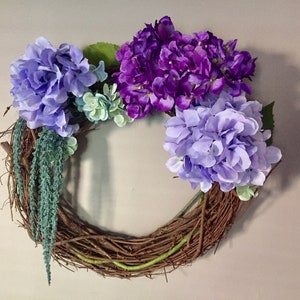 18&quot; Luxury Wreath, Summer wreath, Front door wreath, hydrangea wreath, wall wreath, Spring wreath, Purple hydrangea wreath, Lavender