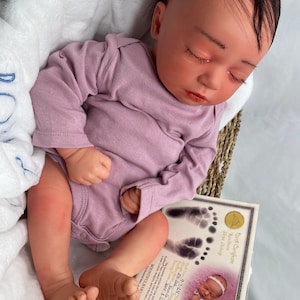 Realborn Skya Sleeping (18&quot; Reborn Doll) Painted And Rooted