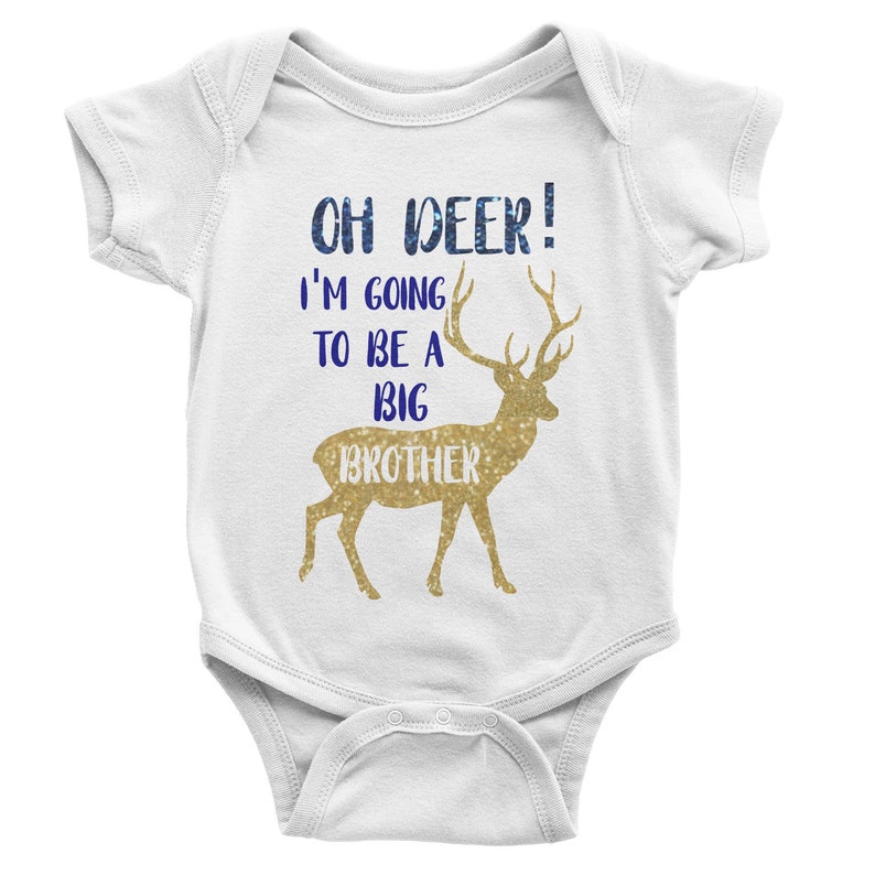 Oh Deer Big Brother or Sister Pregnancy Announcement Baby Bodysuit Sibling