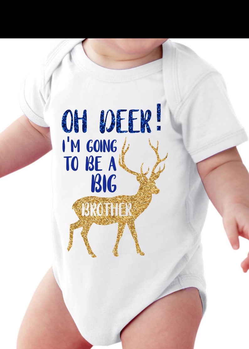Oh Deer Big Brother or Sister Pregnancy Announcement Baby Bodysuit Sibling