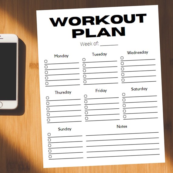 Workout Planner PDF Printable PDF Instant PDF Delivery | Etsy
