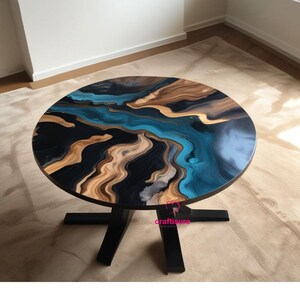 Ocean Wave Art Table, Wasserfall Epoxy Tisch, Live Edge Tisch, Neues Zuhause Geschenk, Live Edge Custom Tisch, Akzent Holztisch, Designermöbel