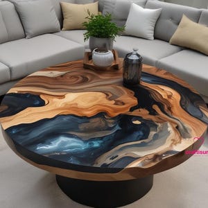 Epoxy Couchtisch Top Schwarz Farbe Harz Epoxy Center Live Edge Tisch, handgefertigte Möbel, Wohnkultur Bestes einzigartiges neues Geschenk für Mama Her