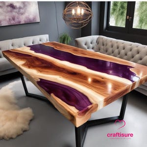 Epoxidharz Esstisch Top, Epoxidharz Couchtisch Live Edge, Epoxidharz Ocean River Tisch, Holzstein Strand Themed Einzigartiger Farbtisch