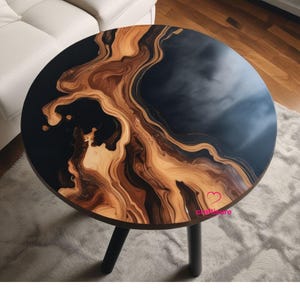 Epoxy Couchtisch Center Top Schwarz Farbe Harz Epoxy Center Live Edge Tisch, handgefertigte Möbel Home Decor Bestes einzigartiges neues Geschenk für Mama Sie