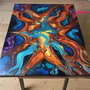 Benutzerdefinierte Epoxy Esstisch handgemachte Möbel, Epoxy Center Couchtisch Top Ocean Map, Wohnkultur, Holzwerkstoff Strandtisch