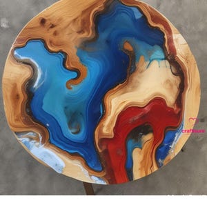 Benutzerdefinierte Epoxy Couchtisch Top handgefertigte Möbel, Harz Epoxy Center Live Edge Tisch, Ocean River Home Decor Map Themed