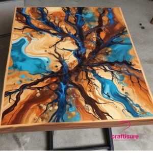Epoxy Couchtisch Platte, Harz Live Edge Epoxy Esstisch Handgemachte Möbel, Epoxy Ocean River Tisch Strand Themed Map Home Decor