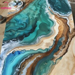 Epoxy Couchtisch Platte Ozean Fluss Karte Zentrum handgemachte Möbel, Wohnkultur Epoxy Esstisch Epoxy Resin Live Edge Beach Themed Tisch
