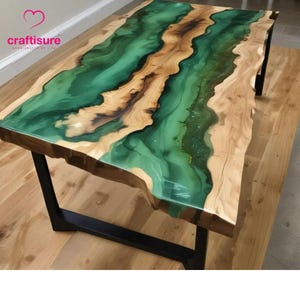 Benutzerdefinierte Epoxy Live Edge Esstisch Handgemachte Möbel Wohnkultur Epoxy Center Couchtisch, Epoxidharz Ozean Fluss Karte Strand Themen Tisch