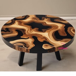 Epoxy Couchtisch Top, schwarze Farbe Mitte Schwarz Harz Epoxy Center Live Edge Tisch, Handmade Home Decor Bestes einzigartiges neues Geschenk für Mama Her