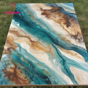 Epoxy Ocean River Center Couchtisch, Harz Live Edge Epoxy Strand Themed Map Table Handgemachte Möbel, Epoxy Esstisch Top, Home Decor