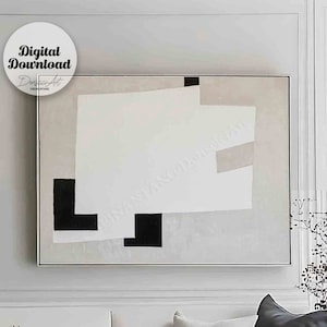 White and black Abstract printable Art Print,Modern Abstract acrylic Painting,Geometric wall art,Minimalist home decor,digital art download