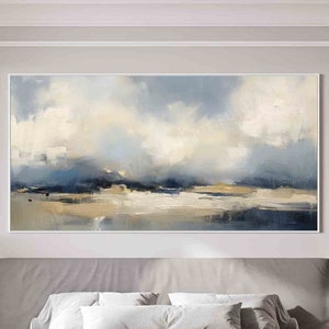 Große abstrakte Küsten Malerei druckbare Wand Kunst, moderne Strand Wand Kunst, dunkelblaue abstrakte Landschaft, digitale Kunst zum Herunterladen.