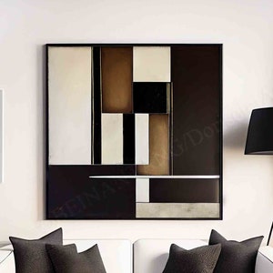 Large Mid century modern Abstract wall art,Black Geometric art print,Acrylic painting,Minimalist living room decor,instant download