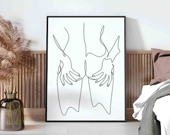 Abstract Woman Body Line Art Print, Minimalist Female Sketch (Digital Download)