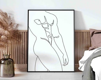 Minimalist Male Line Art Print (Digital Download)