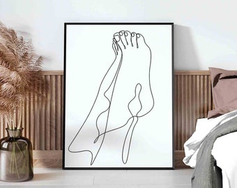 Feet-a©BEINANTANG/DorisciciArt.Feet Wall Art,Female body lineart,Minimalist Line art,Minimal Woman line art,black and white,modern print