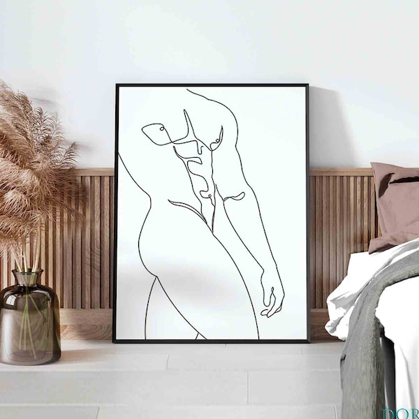 Minimalist Male Line Art Print (Digital Download)