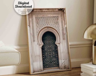 Moroccan Door Art printable: Islamic Architecture Print (Digital Download)