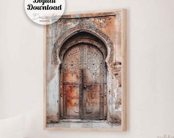 Moroccan Door art Printable: Islamic Architecture Wall decor (Digital Download)