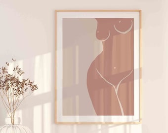 Abstract Woman Body printable wall art,Boho Naked Print,Minimalist female Naked Art,Female Bohemian Figure sketch,instant download art print