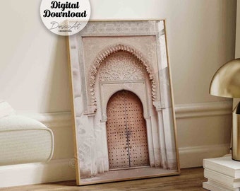 Moroccan Door Print, Islamic Architecture, Boho Wall Art (Digital Download)