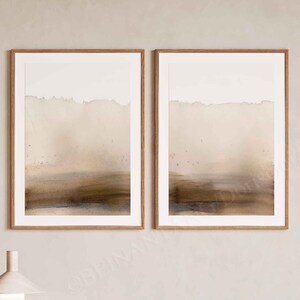Abstract Landscape Watercolor Print Set: Neutral Scandinavian Decor (Digital Download)
