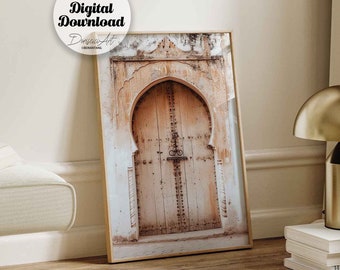 Moroccan Door Printable, Islamic Architecture art, Neutral Home Decor (Digital Download)