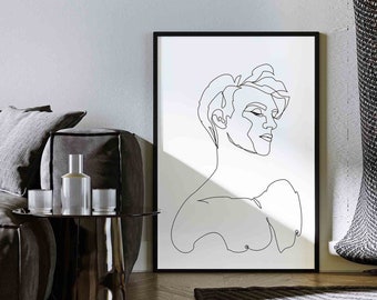 Minimalist Male Figure Line Art Print (Digital Download)