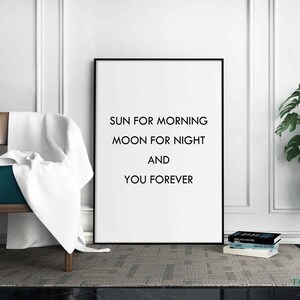 Love sign printable,Love Quote Print, Black & White,modern prints,Minimal print,bedroom wall decor,sun for morning,moon for night