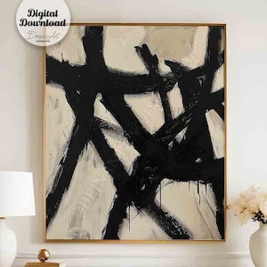 Abstract printable Wall Art,Black and white Modern minimalist art,Acrylic painting wall decor,contemporary home decor,digital art download.