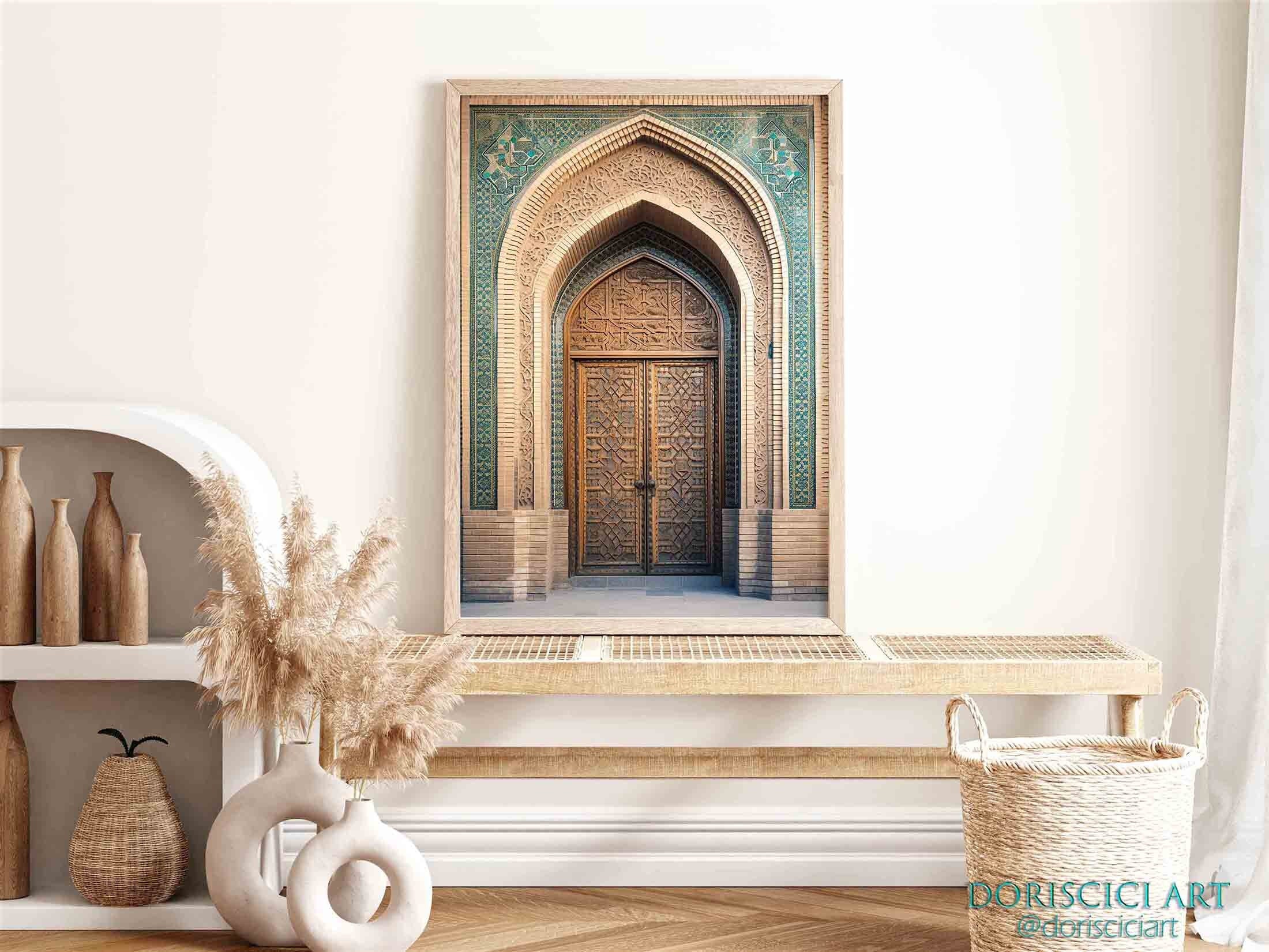 Morocco printable wall art,Islamic Architecture print,Sage green Arabic Wall decor,Boho Moroccan Door Photography art,digital art download.