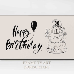 30th Birthday Samsung Frame TV Art,Birthday tv Art,Happy birthday sign,Birthday party decor,Digital download,Frame TV Art,Samsung TV art.