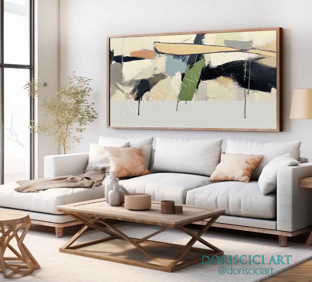 Contemporary Abstract Art Printable,sage Green and Gray Large Acrylic