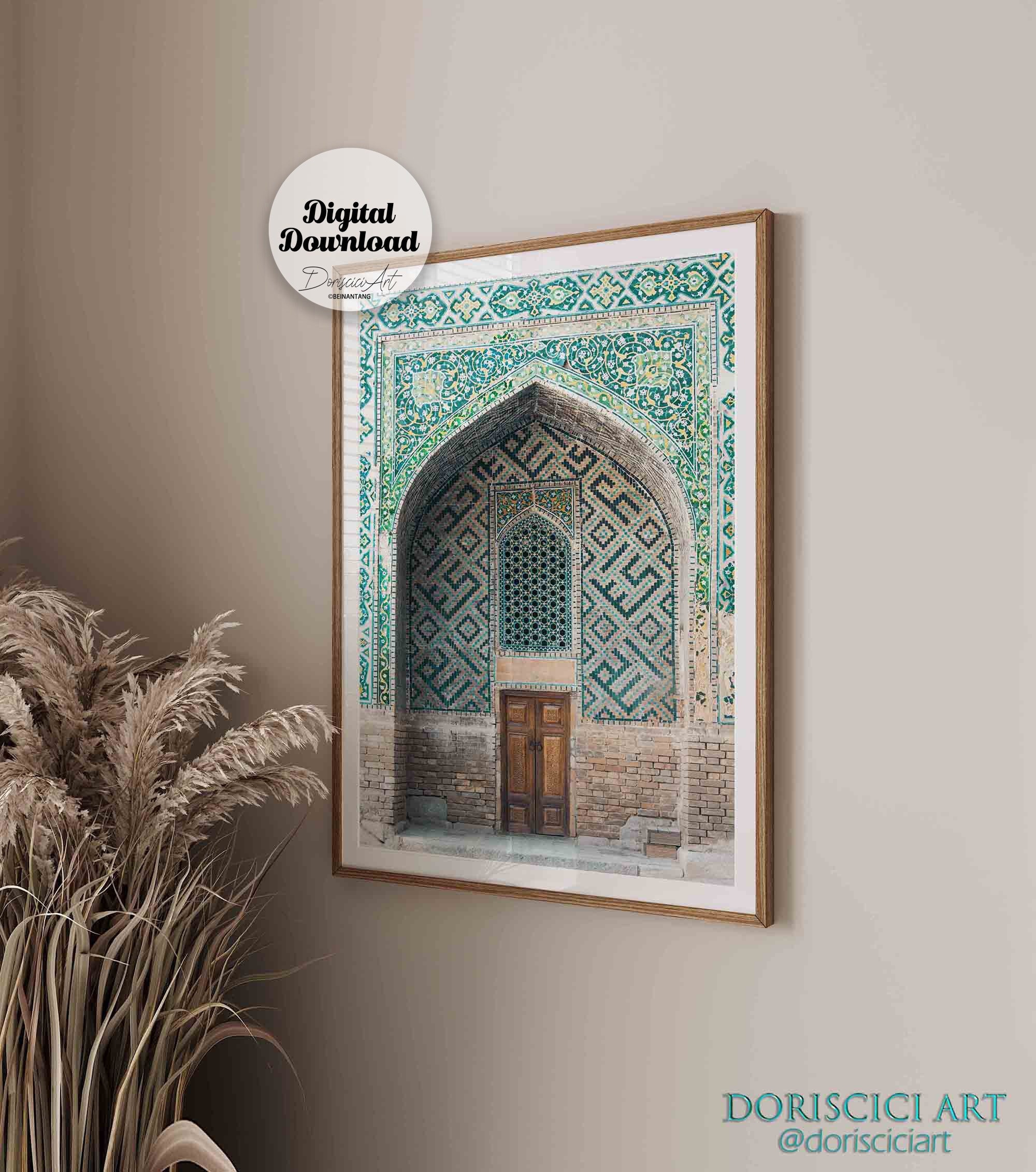 Morocco printable wall art,Sage green Arabic Wall decor,Boho Moroccan Door Photography art print,Islamic Architecture Print.