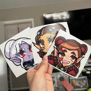 Baldur's Gate 3 Die-cut Decal Stickers Lae'zel, Halsin and Minthara