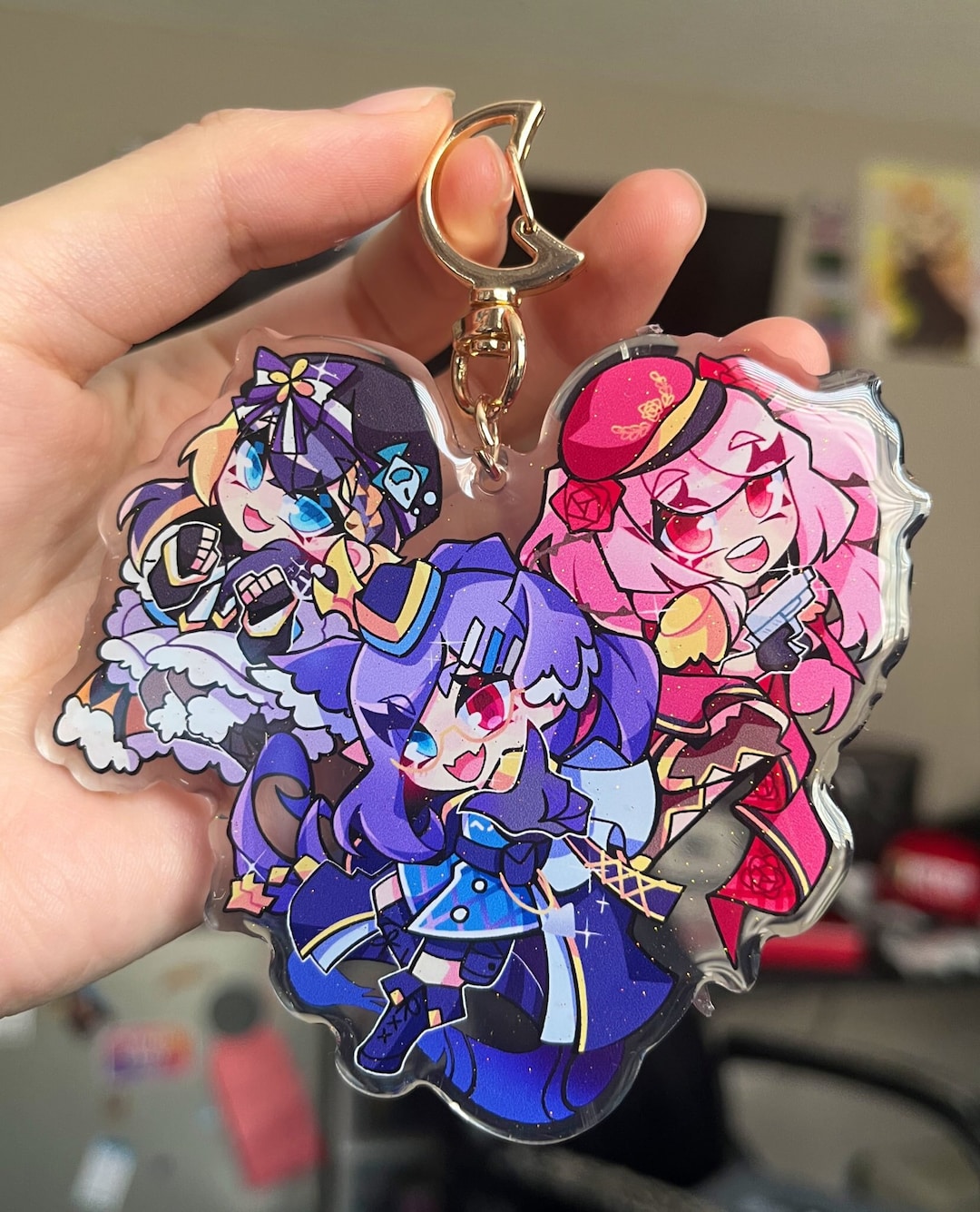 LAST RUN 3.5in Nijisanji Obsydia New Outfit Group Keychain LAST RUN 3.5in Nijisanji Obsydia New Outfit Group Keychain