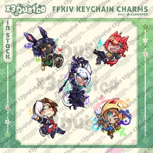 LAST RUN 2.5in Final Fantasy XIV Keychain Charms