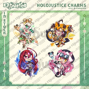 2.5in Hololive HoloJustice Keychain Charms