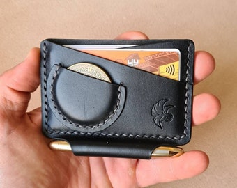 Leather Edc Wallet With Coin Pocket and Slot for Fisher