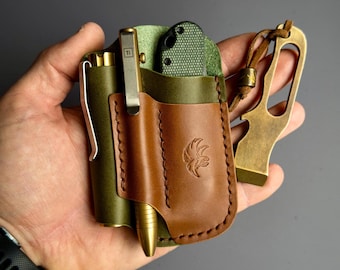 Organizador de bolsillo de cuero para artículos de bolsillo, bolsa de cuero para artículos de bolsillo, estuche para artículos de bolsillo, funda de cuero SAK, funda para linterna, funda de cuero para artículos de bolsillo